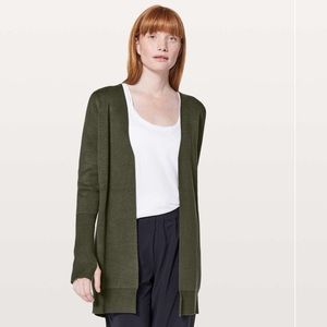 Lululemon City Street Cardigan, Camo Green